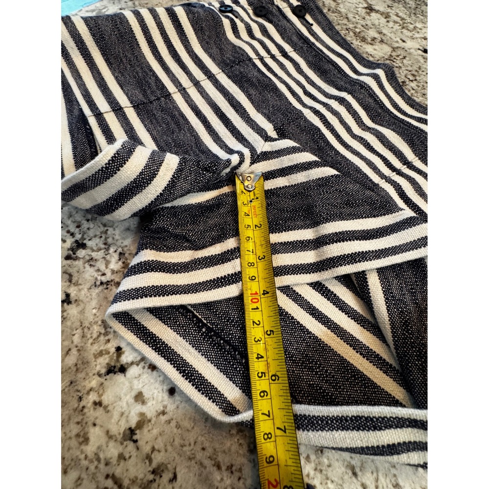 LOFT Riviera Shorts Navy‎ Blue White Striped Sailor Button Front Size 6 - Picture 5 of 8